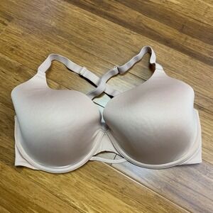 Hanes Cool That Adapts To You Lightly Lined Bra Women Size Large Beige Underwire